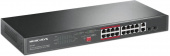 Коммутатор Mercusys MS118CP (L2) 16x100Мбит/с 2x1Гбит/с 2xКомбо(1000BASE-T/SFP) 16PoE+ 190W неуправляемый