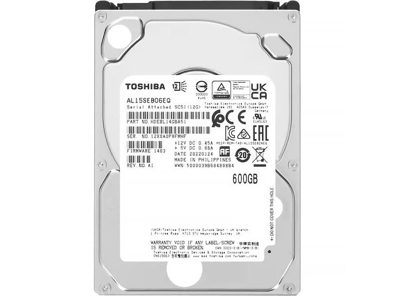 Жесткий диск/ HDD Toshiba SAS 600Gb 2.5"""" 10K 128Mb 1 year warranty (replacement AL15SEB060N)