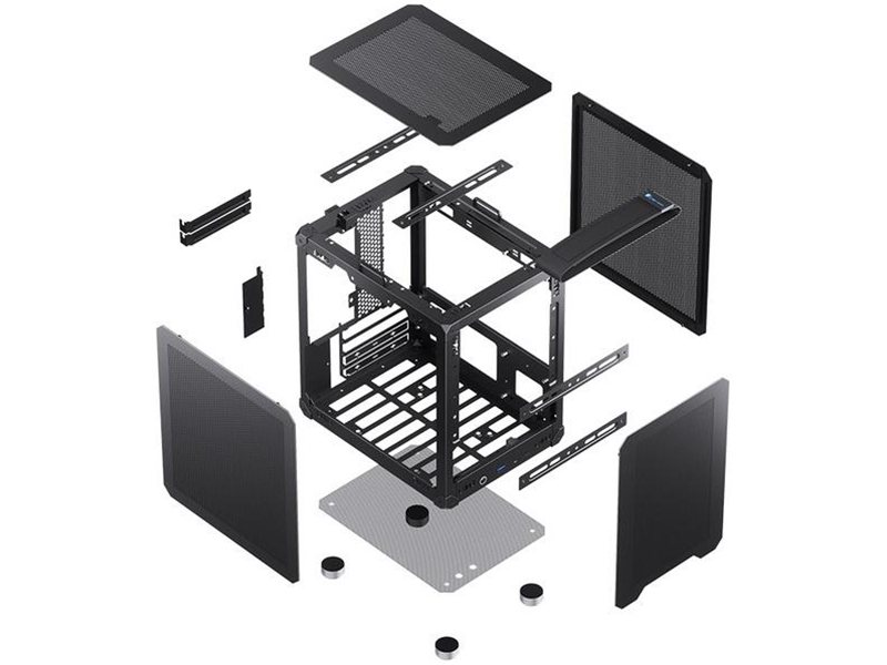 Корпус без блока питания/ Case JONSBO C6 Handle, Mini-Tower, no fan, 1xUSB-A 3.0 + 1xUSB-C 3.1, mATX, mITX Black
