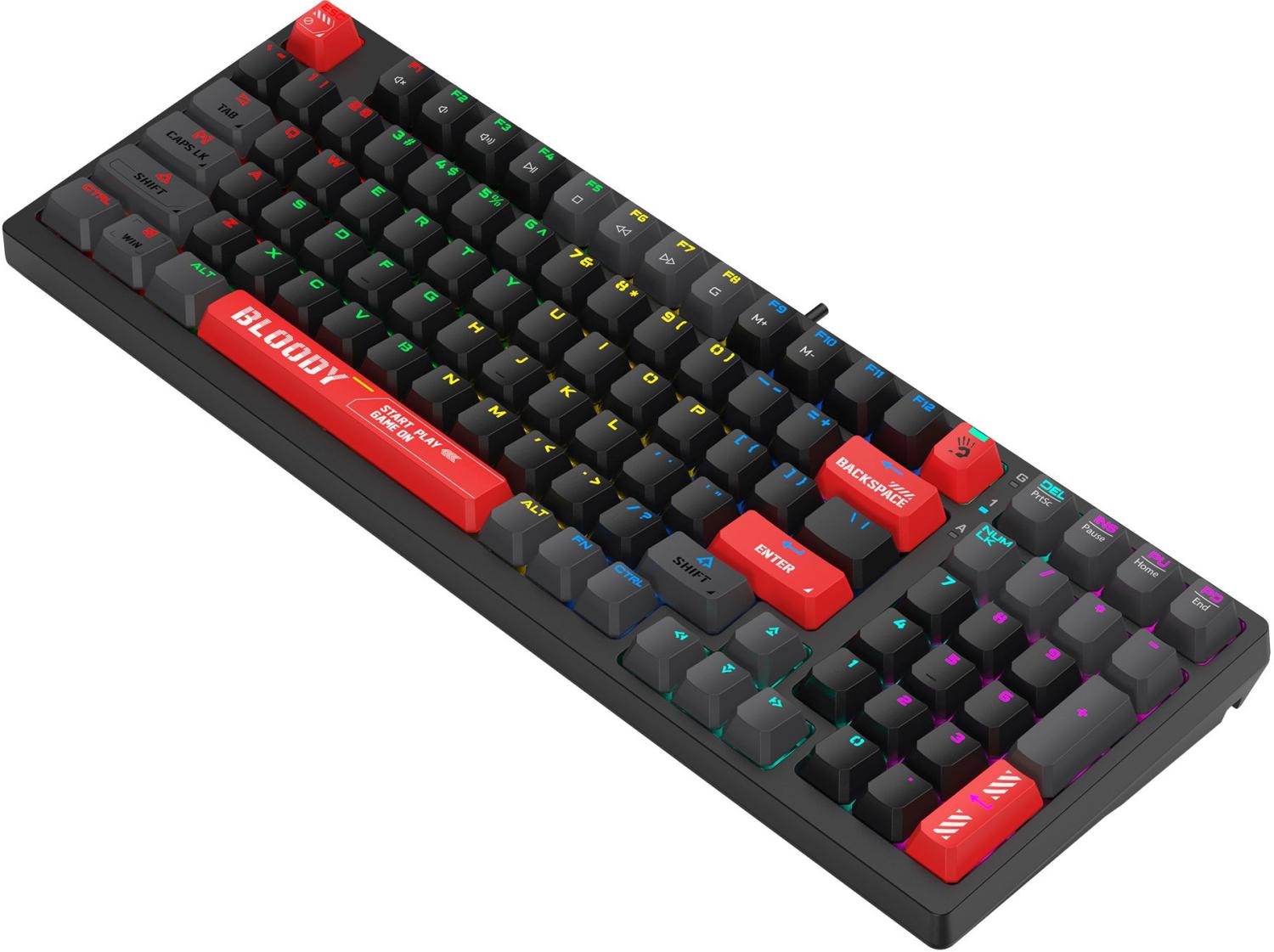Клавиатура A4Tech S98 механическая красный/красный USB for gamer LED (S98 RED) кабель 1.8м