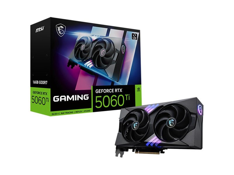 Видеокарта MSI RTX5060Ti GAMING 16GB GDDR7 128bit 3xDP HDMI 2FAN RTL