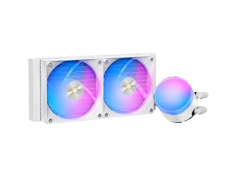 Система жидкостного охлаждения/ Water Cooling System Ocypus Delta L24 WH ARGB V2 (280W, 240mm, White, ARGB, Fans: 2x120mm, 73CFM, 2000RPM/ Pump height 60mm, 27dBA, 2650RPM, Rad thickness 27mm/ S: 1851, 1700, 1200, 115X, AM5, AM4)