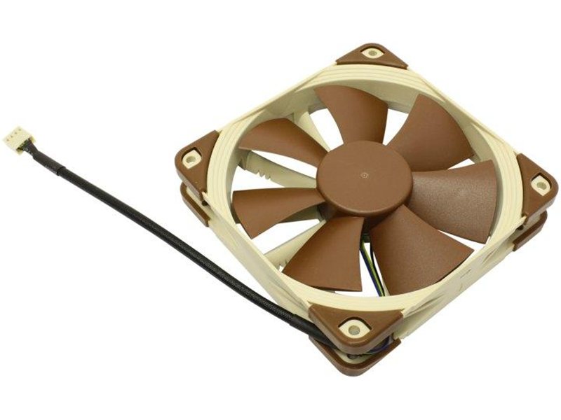Кулер для корпуса/ Case Cooler Noctua NF-F12 PWM (120x120x25mm, 4-pin PWM, 54.97CFM, 22.4dBA, 1500RPM, Beige/Brown)