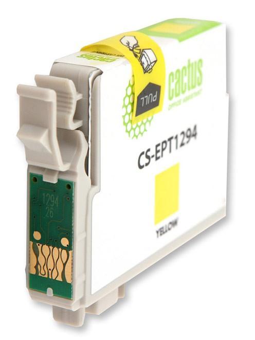 Картридж струйный Cactus CS-EPT1294 T1294 желтый (10мл) для Epson B42/BX305/BX305F/BX320/BX525/BX625/SX420/SX425/SX525/SX623 с чипом