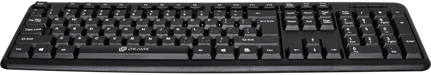 Клавиатура Оклик 90M черный USB (402127) кабель 1.35м