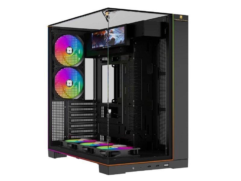Thermalright Корпус TR-A70 Vision FAN5-C / Black / TG / 5x120mm ARGB PWM Fans / ARGB Strip / 9.16'' LCD screen / USB TYPE-C / ATX  / TRA70VF5CB