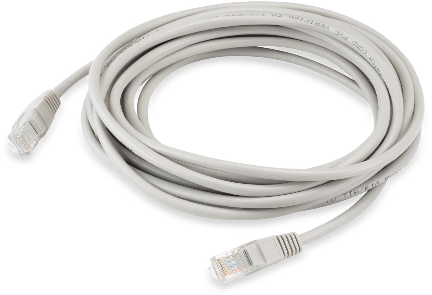 Патч-корд KingPrice KP-PC-c5e-5m-g 1Гбит/с UTP 4 пары cat.5E CCA molded 5м серый RJ-45 (m)-RJ-45 (m)