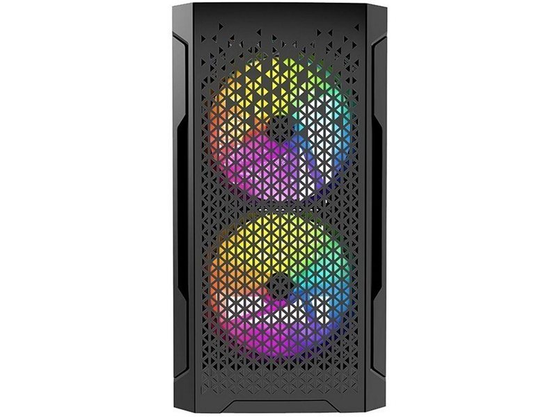 Корпус Powercase Корпус Powercase Mistral Micro Z3B Mesh LED, Tempered Glass, 2x 140mm + 1х 120mm 5-color fan, чёрный, mATX (CMIMZB-L3) (202599)