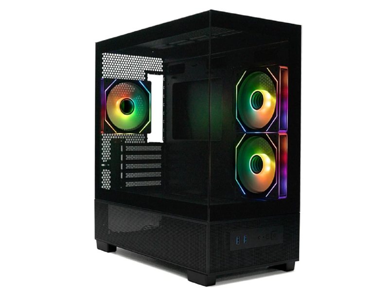 XASTRA Q500M 3ARGB-C10 Black mATX/Aquarium/Screewless/ 3x120mm ARGB PWM FM fans/Argb+PWM HUB 10port/ Q500M-3FM12A-C10