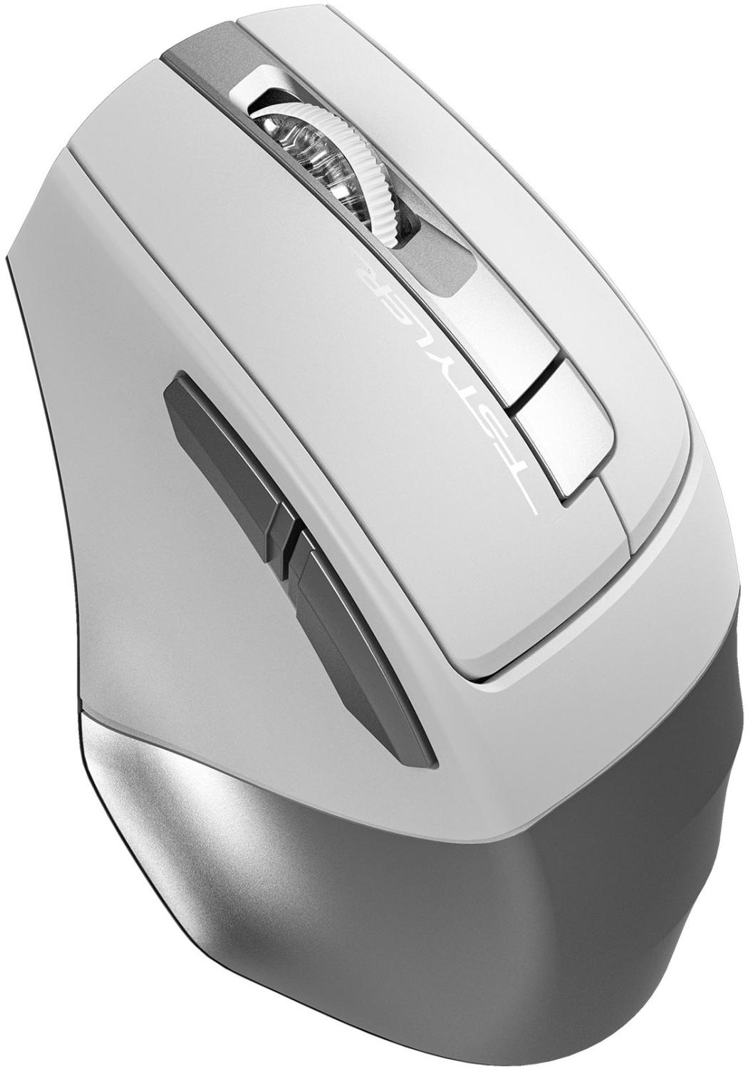 Мышь A4Tech Fstyler FB35S белый/серый оптическая 2000dpi беспров. BT/Radio USB для ноутбука 5but (FB35S USB ICY WHITE)
