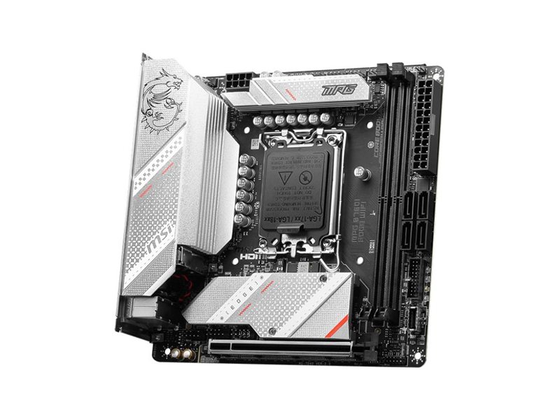 Материнская плата MB MSI INTEL B760 s1700, 2xDDR5(128GB), HDMI 2.1/DP, 1xPCIe 5.0x16, 1xLAN (2.5GbE), Wi-Fi, BT, 4xSATA 6Gb/s, 2xM.2, 1xUSB-C, 5xUSB 3.2, 2xUSB 2.0, mini ITX