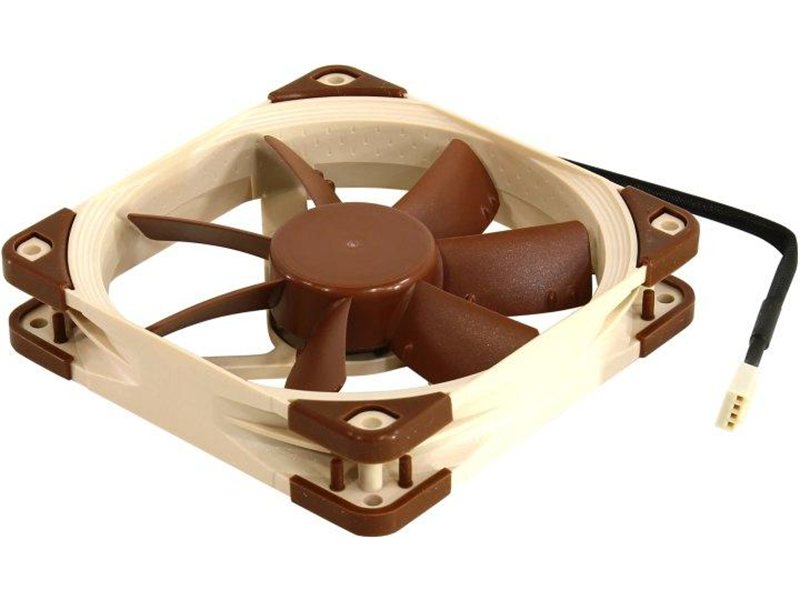Кулер для корпуса/ Case Cooler Noctua NF-S12A PWM (120x120x25mm, 4-pin PWM, 63.27CFM, 17.8dBA, 1200RPM, Beige/Brown)
