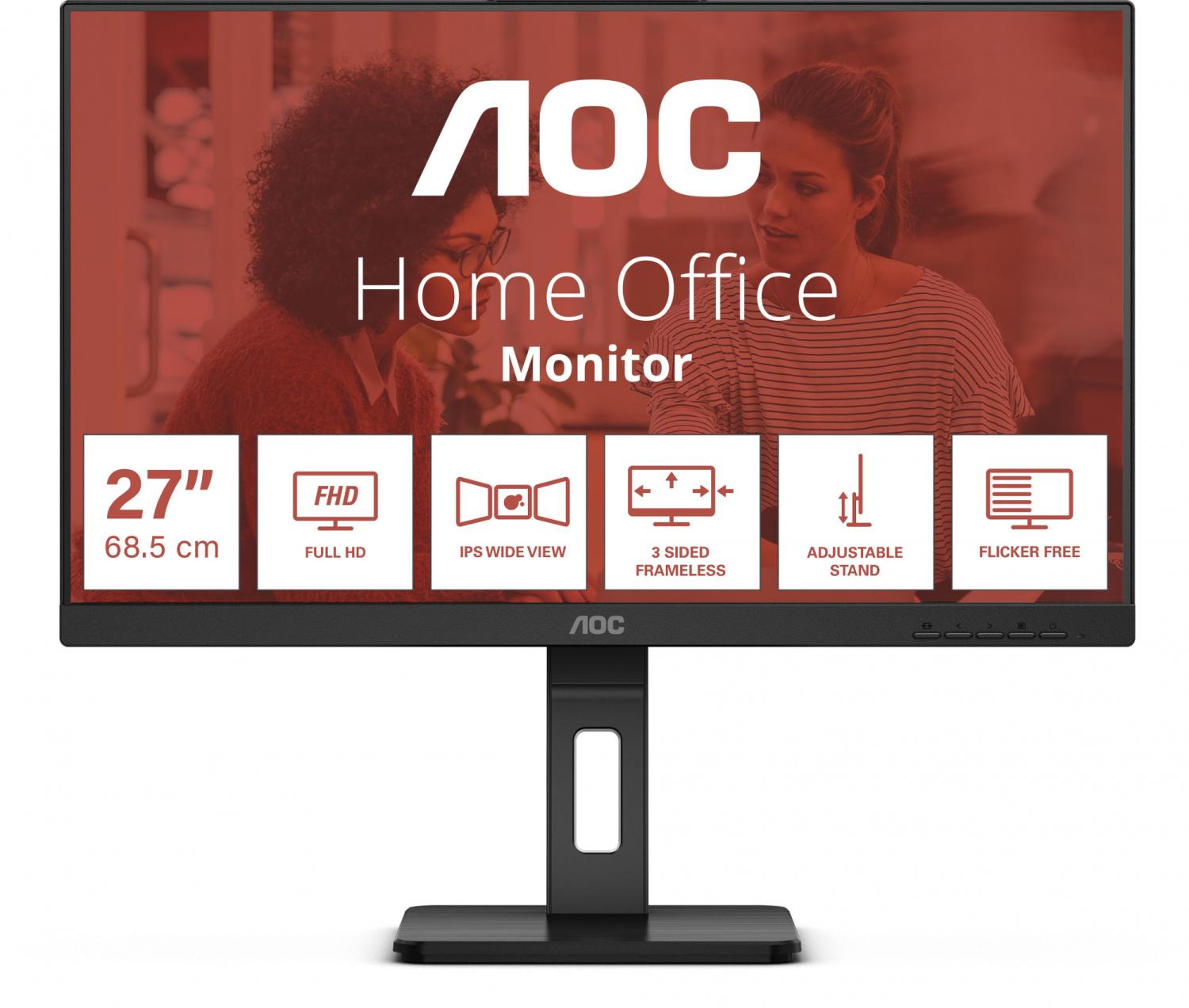 Монитор AOC 24" 24E3QAF черный IPS LED 16:9 HDMI M/M матовая HAS Piv 300cd 178гр/178гр 1920x1080 75Hz VGA DP FHD 4.45кг