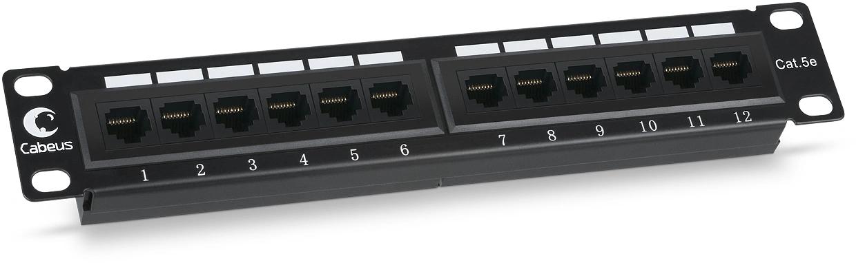 Патч-панель Cabeus PL-12-CAT.5E 10"-DUAL 10" 1U 12xRJ45 кат.5E UTP