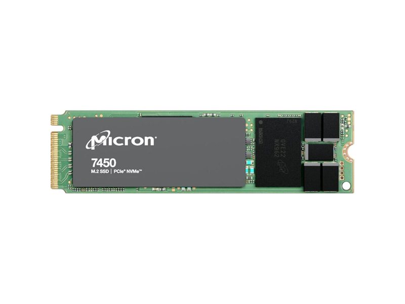 Серверные твердотельные накопители/ Micron SSD 7450 PRO, 480GB, M.2(22x80mm), NVMe, PCIe 4.0 x4, 3D TLC, R/W 5000/700MB/s, IOPs 280 000/40 000, TBW 800, DWPD 1 (12 мес.)