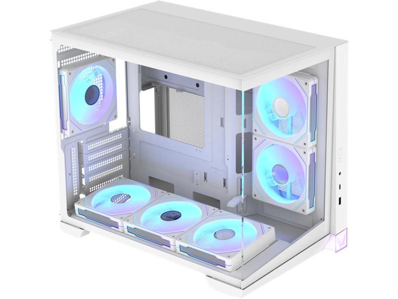 корпус Formula V Line Crystal Z4M Plus White, MATX, TYPE-C*1, USB3.0*1, RIGHT 2x120mm ARGB, BOTTOM 3x120mm ARGB, REAR 1x120mm ARGB