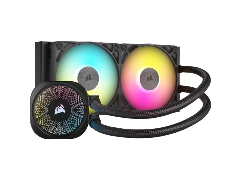 Система жидкостного охлаждения/ Water Cooling System Corsair iCUE LINK TITAN 240 RX RGB (240mm, Black, RGB/ Fans: 2x120mm, 73.5CFM, 36dBA, 2100RPM/ S: 1851, 1700, AM5, AM4)