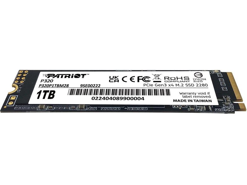 Накопитель SSD Patriot PCIe 3.0 x4 1TB P320P1TBM28 P320 M.2 2280