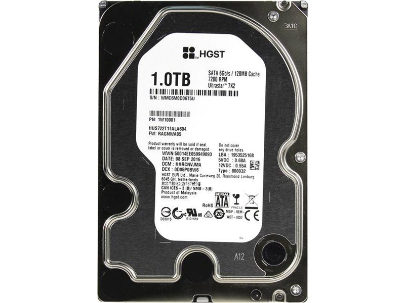 Жесткий диск/ HDD WD SATA Server 1Tb 3.5"""" 7200 6Gb/s 128Mb 1 year warranty (replacement ST1000NM000A, ST1000NM0008, MG04ACA100N)
