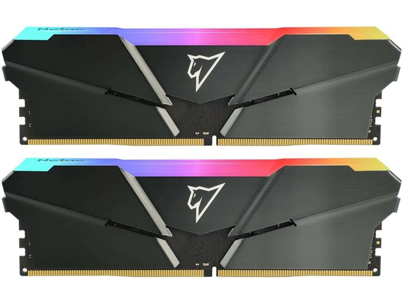Оперативная память Netac Shadow RGB 32GB (2x16GB) DDR4-3200 (PC4-25600) C16 16-20-20-40 1.35V XMP Dual DIMM Kit Grey