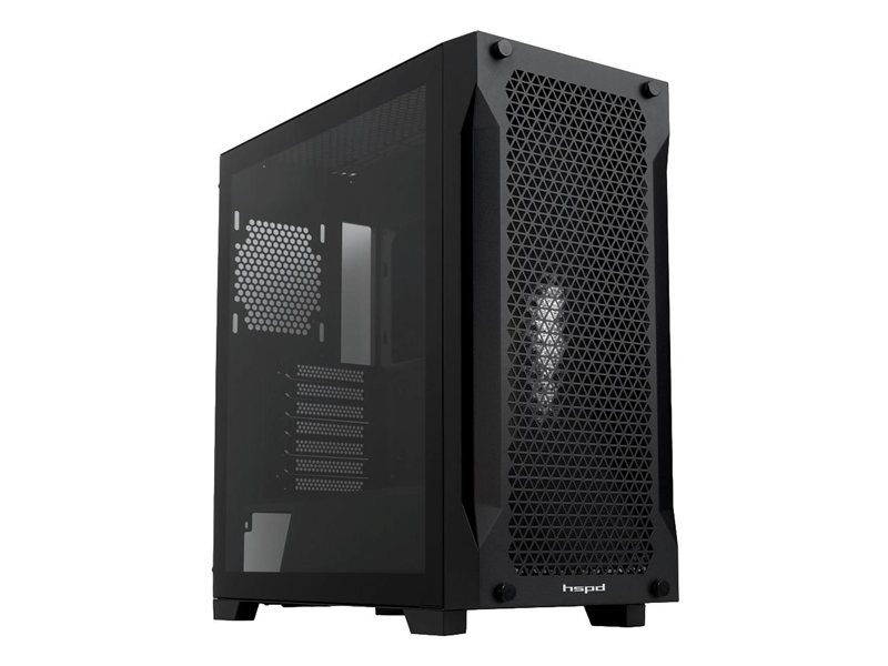 Корпус без блока питания/ Case HSPD M541, Mesh Mid Tower, Black, TG, 0.7 SPCC, no fans, ATX, mATX, mITX, 170/405/210mm, 2x2.5", 2x3.5", 7xPCI, 1xUSB-A 3.0, 2xUSB-A 2.0, 465x220x485mm