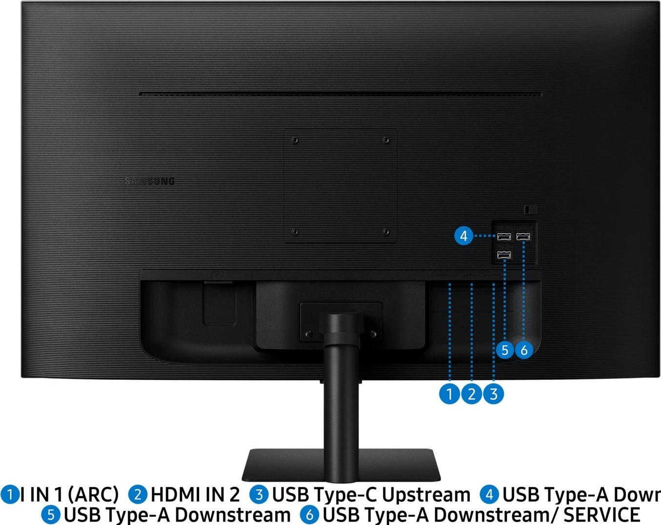 Монитор Samsung 32" S32FM702UIXCI черный VA LED 16:9 HDMI M/M матовая 3000:1 300cd 178гр/178гр 3840x2160 60Hz 4K USB 6.5кг