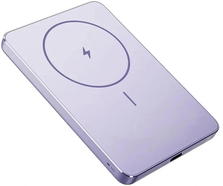 Мобильный аккумулятор Xiaomi Super Slim Magnetic 5000mAh QC3.0/PD3.0 22.5W 3A USB-C беспров.зар. фиолетовый (BHR08PNGL)