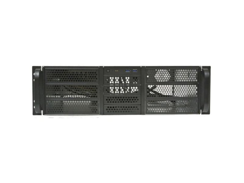 Procase RE306-D6H4-FE8-65 Корпус 3U server case,6x5.25+4HDD,черный,без блока питания(2U,2U-redundant),глубина 650мм,MB EATX 12"x13",8slot,панель вентиляторов 3*120x25 PWM [RE306-D6H4-FE8-65]