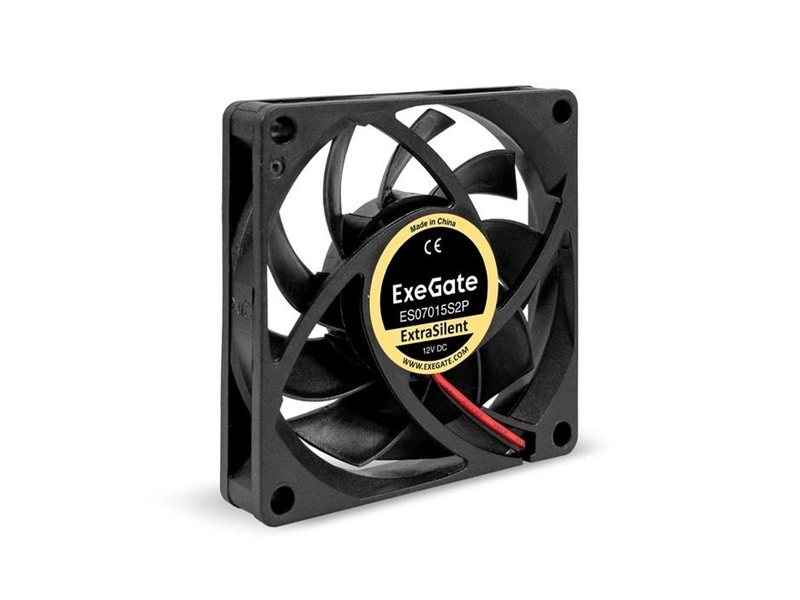 Exegate EX295230RUS Вентилятор 12В DC ExeGate ExtraSilent ES07015S2P (70x70x15 мм, Sleeve bearing (подшипник скольжения), 2pin, 2000RPM, 18dBA)