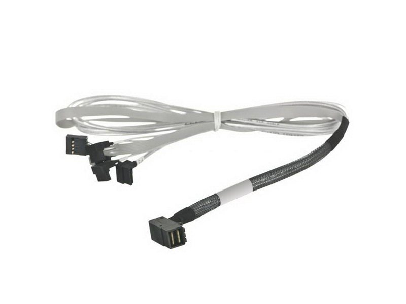 Кабель DiliVing DL36-3395,   Internal SFF8643-to-4*SATA+SB ( HDmSAS (угловой) -to- 4*SATA(угловой)+SideBand) 100cm (аналог 2279900-R)