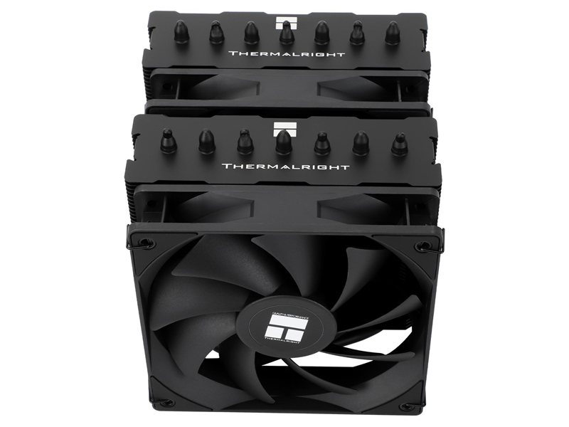 Кулер для процессора/ CPU Cooler Thermalright Phantom Spirit 120 SE Black (4-pin PWM, 154mm, Ni/Cu, 7x6mm, 2x120mm, 66.17CFM, 25.6dBA, 1500RPM, S: 1200, 1700, 1851, 115X, AM4, AM5, silver, black)