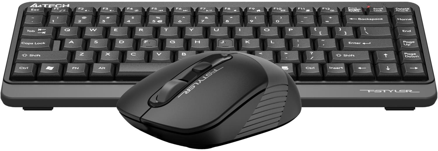 Клавиатура + мышь A4Tech Fstyler FG1110 клав:черный/серый мышь:черный/серый USB беспроводная Multimedia (FG1110 GREY)