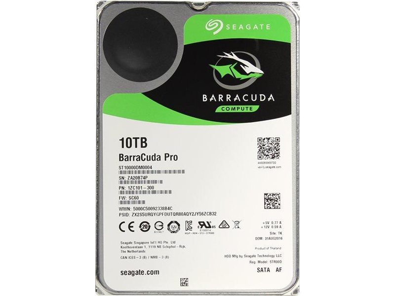 Жесткий диск/ HDD Seagate Barracuda 3.5" 10TB PRO Guardian 256MB SATA