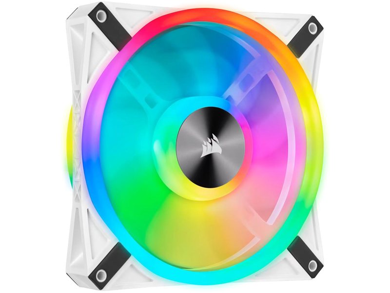 Кулер для корпуса/ Case Cooler Corsair iCUE QL140 RGB 140mm (140x140x25mm, 4-pin PWM, RGB, 50.2CFM, 26dBA, 1250RPM, White, 2pcs)