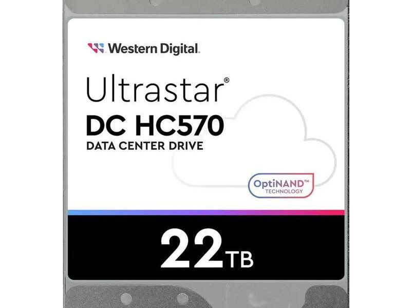 Жесткий диск/ HDD WD SAS Server 22Tb Ultrastar DC HC570 7200 12Gb/s 512MB 1 year warranty (replacement WUH722020BL5204, MG10SCA20TE, ST20000NM002D, ST20000NM007H)
