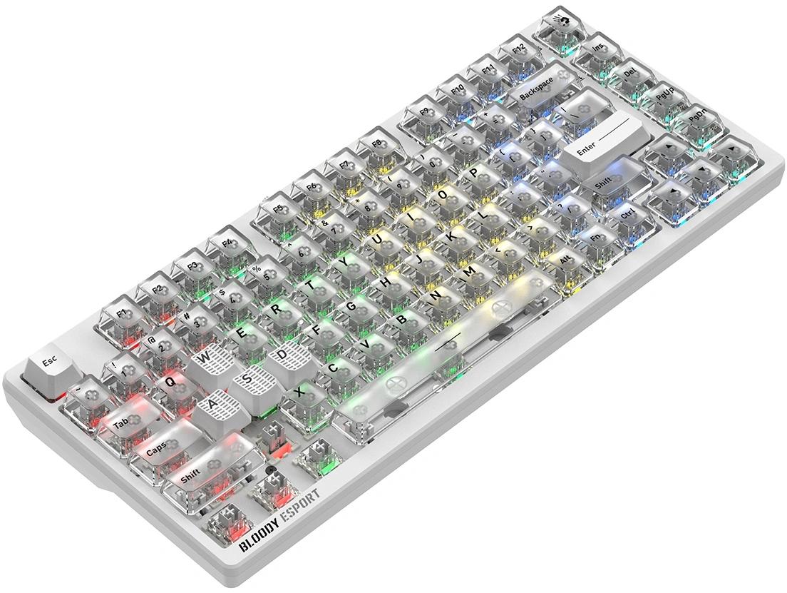 Клавиатура A4Tech Bloody MS76 механическая белый USB Multimedia for gamer LED (MS76) кабель 1.8м