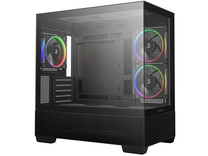 корпус Deepcool CG380 3F без БП, боковое окно (панорама), 3x120mm ARGB PWM вентилятора, черный, mATX (R-CG380-BKAGM3-G)