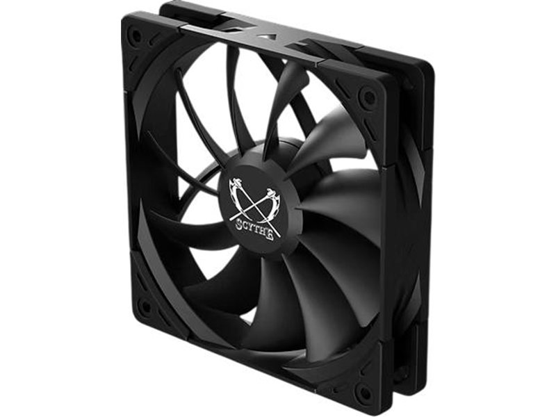 Кулер для корпуса/ Case Cooler Scythe Kaze Flex II 120 (120x120x26mm, 4-pin PWM, 52.94CFM, 23.8dBA, 1200RPM, Black)