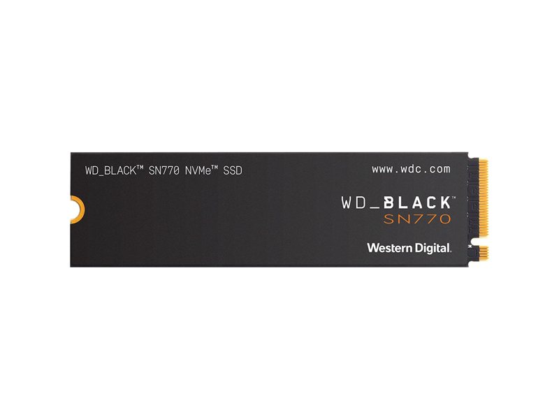 Твердотельный накопитель WD SSD Black SN770 NVMe, 1.0TB, M.2(22x80mm), NVMe, PCIe 4.0 x4, 3D TLC, R/W 5150/4900MB/s, IOPs 740 000/800 000, TBW 600, DWPD 0.3 (12 мес.)