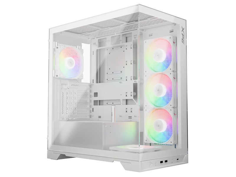 Корпус XPG INVADER X WHITE (INVADERXMT-WHCWW) Mid-Tower Gaming ATX PC Case with Panoramic View, Tempered Glass Panels, and RGB Lighting Black