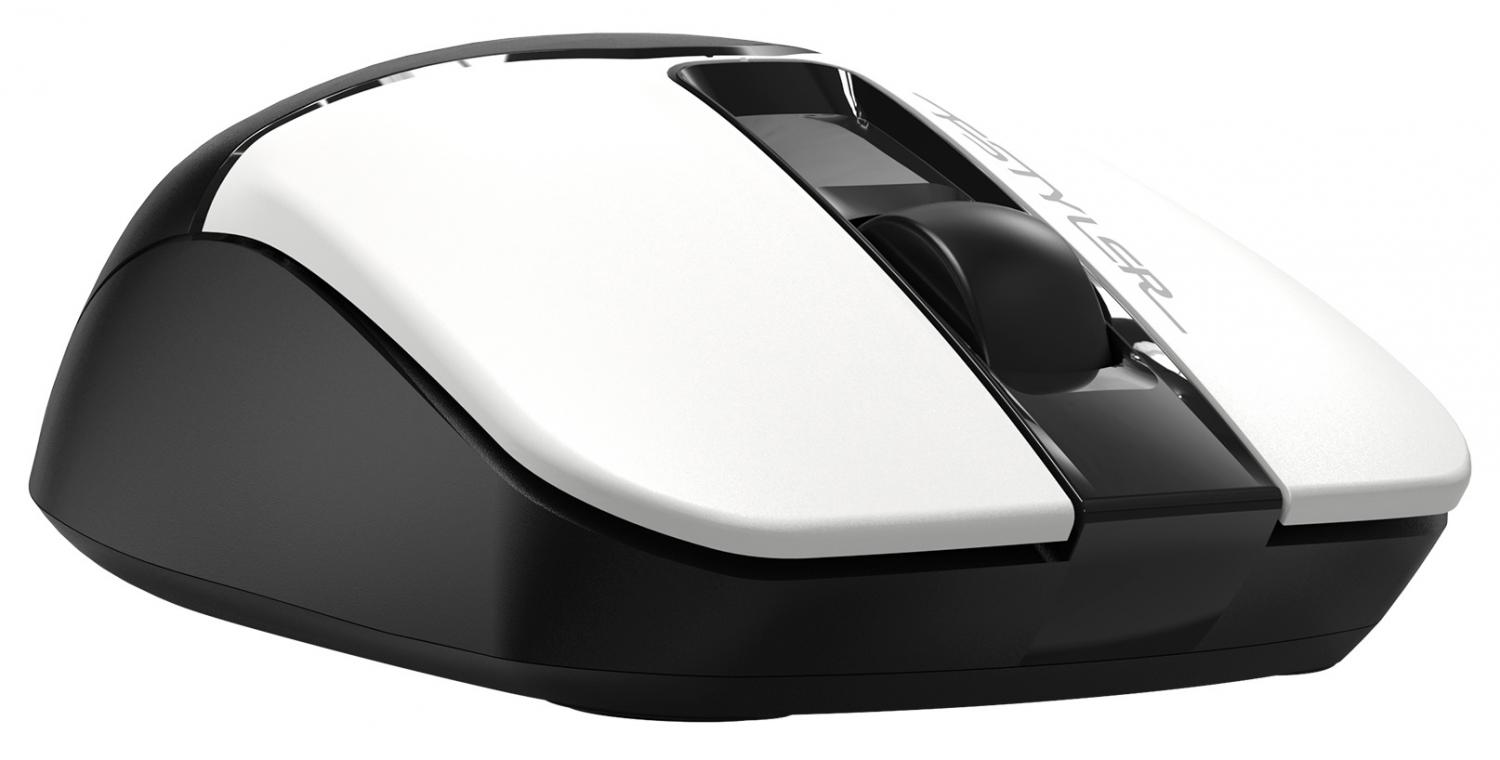 Мышь A4Tech Fstyler FB12 белый/черный оптическая 1200dpi беспров. BT/Radio USB 3but (FB12 PANDA)