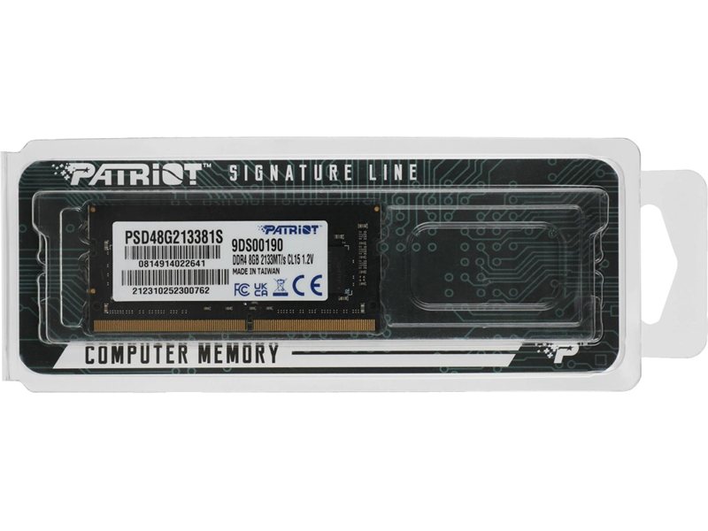 Память DDR4 8Gb 2133MHz Patriot PSD48G213381S Signature RTL PC4-17000 CL15 SO-DIMM 260-pin 1.2В single rank Ret