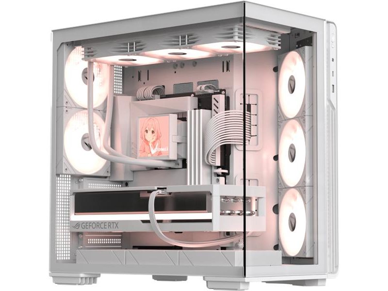 корпус Formula V Line Crystal Z7 PA White, ATX, TYPE-C*1, USB3.0*1, Front+Side Glass, SIDE 3x PERFORMANCE ARGB, REAR 2x PERFORMANCE ARGB