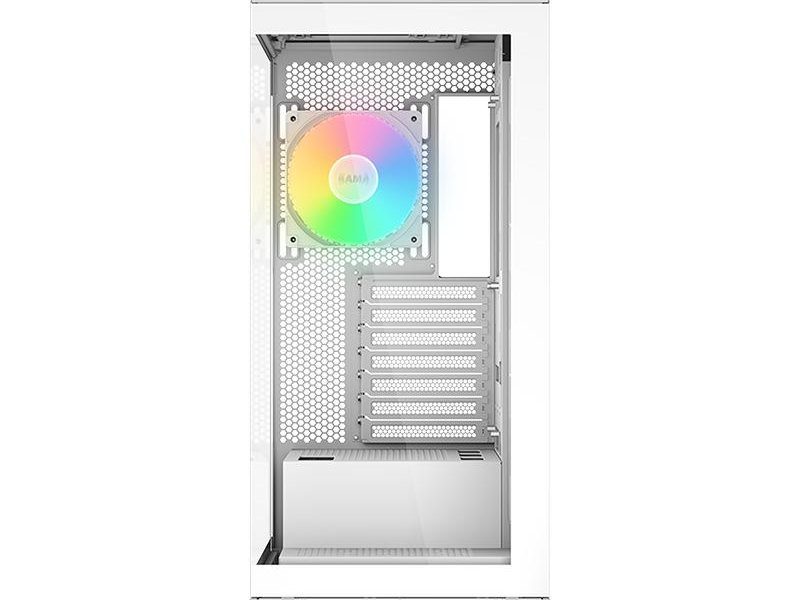 Корпус ПК без блока питания/ Case SAMA V50 White, Midi-Tower, TG, 4x120mm ARGB, 2xUSB 3.0 + 1xUSB 3.1 Type-C, ATX, mATX, mITX White