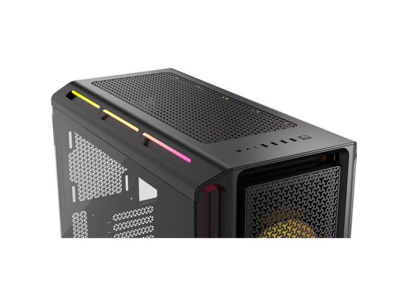 Корпус без блока питания/ Case Corsair iCUE LINK 5000T LX RGB, Midi-Tower, TG, 3x120mm RGB, 4xUSB-A 3.2, 1xUSB 3.2 Type-C, E-ATX, ATX, mATX, mITX Black