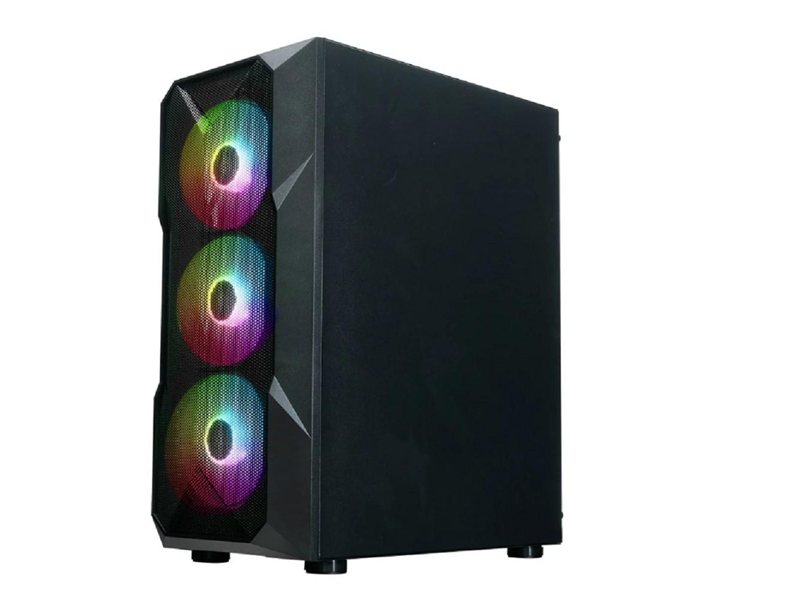 XASTRA Корпус A304 4FRGB Black ATX/Mesh/half-size TG/4x120mm FRGB FC fans/ A304-4FC12F