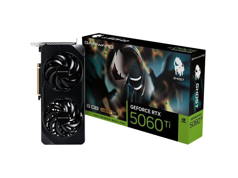 Видеокарта Gainward RTX5060Ti GHOST OC 8GB GDDR7 128bit 3xDP HDMI 2FAN RTL