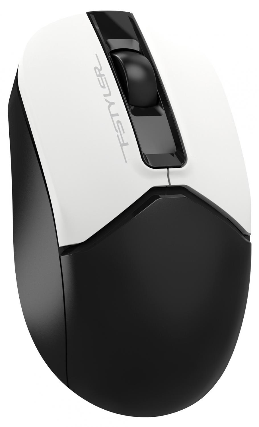 Мышь A4Tech Fstyler FB12 белый/черный оптическая 1200dpi беспров. BT/Radio USB 3but (FB12 PANDA)