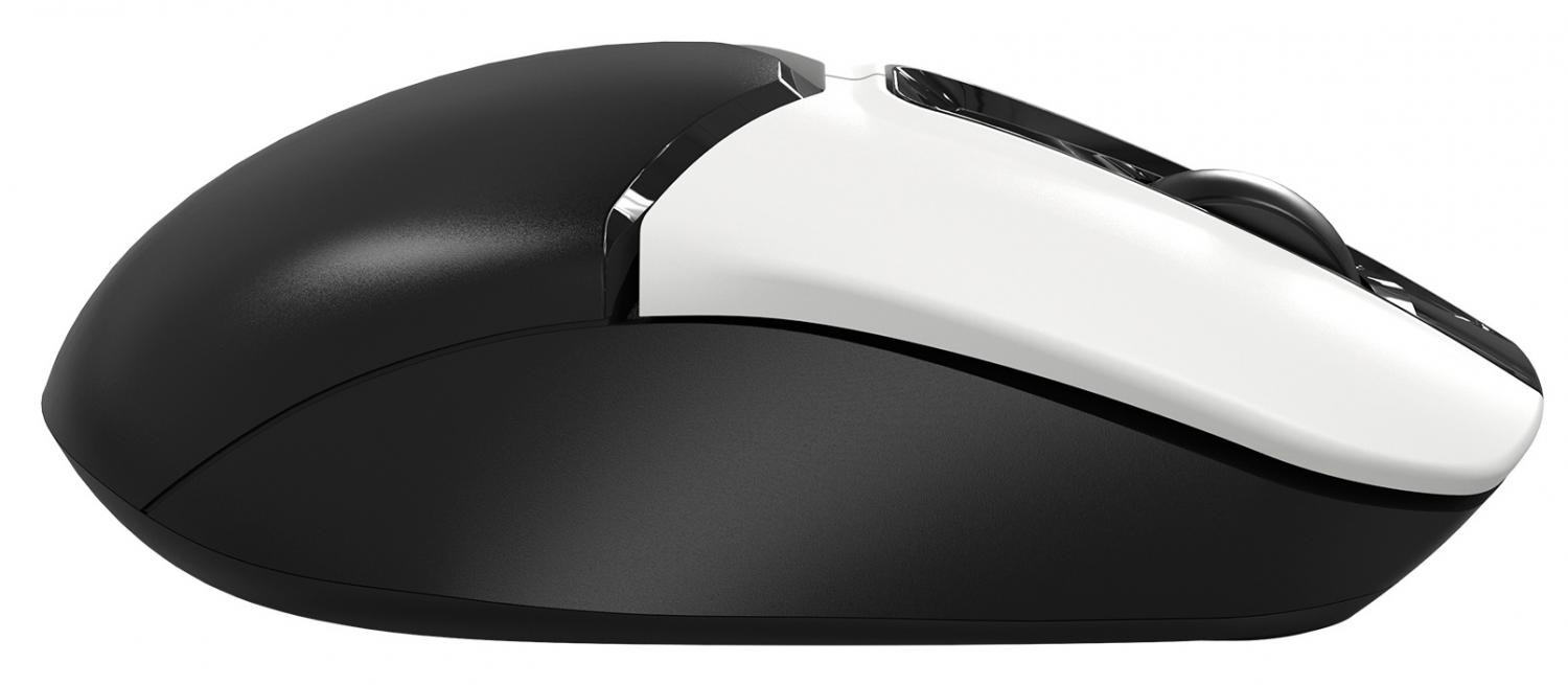 Мышь A4Tech Fstyler FB12 белый/черный оптическая 1200dpi беспров. BT/Radio USB 3but (FB12 PANDA)