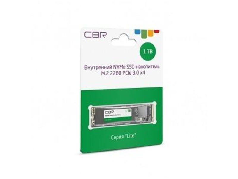 CBR SSD-001TB-M.2-LT22, Внутренний SSD-накопитель, серия "Lite", 1024 GB, 1TB, M.2 2280, PCIe 3.0 x4, NVMe 1.3, SM2263XT, 3D TLC NAND, R/W speed up to 2300/1800 MB/s, TBW (TB) 500